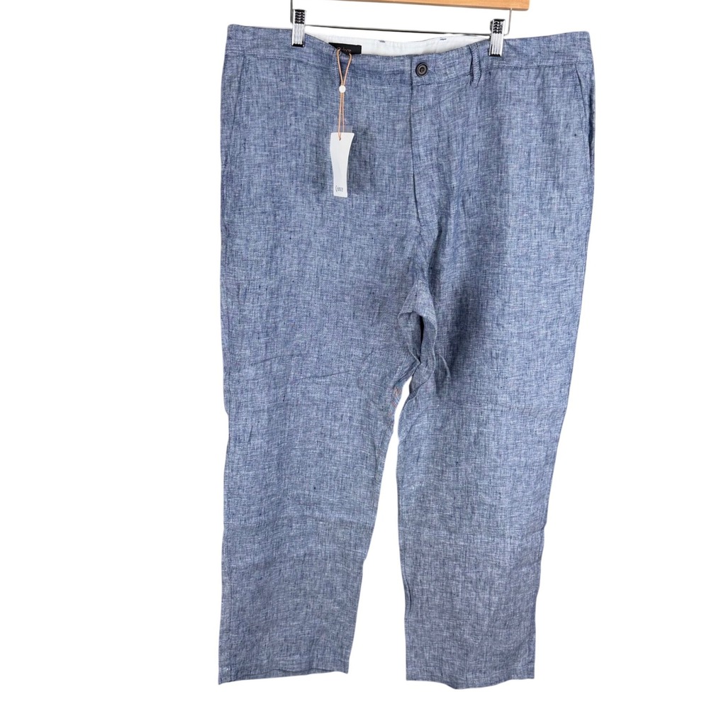 Quince Mens European Linen Pants Blue Chambray 40x30 NWT